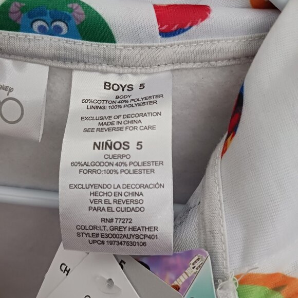 New Disney 100 Boy's Long Sleeve Full Zip Hooded Character Jacket - Size: 5 - Picture 5 of 7